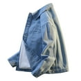 thumbnail image 2 of Fgnfyis Trench Coat Men Mens Casual Solid Color Denim Jacket Lightweight Comfortable Outerwear for Everyday Wear Mens Jacket Light Blue XL, 2 of 4
