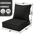 thumbnail image 3 of Kimunuk Outdoor Deep Seat Cushion Set for Patio Furniture, Splash-Proof & Fade Resistant, 22" L X 22" W X 4" H, Black, 3 of 6