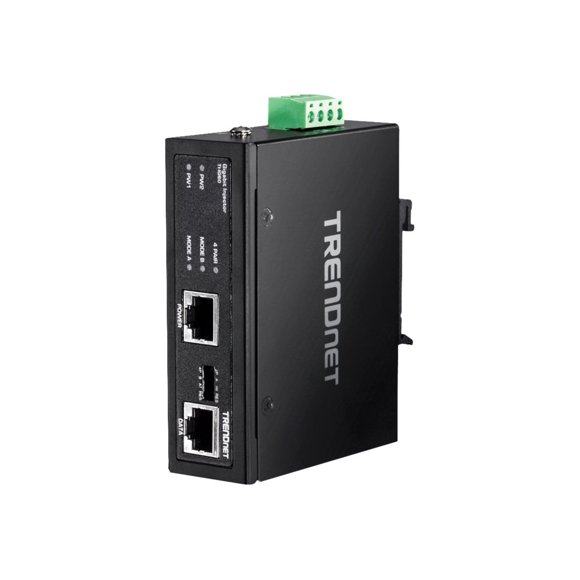 TRENDnet TI-IG60 - PoE injector (DIN rail mountable) - 60 Watt - output connectors: 1 - TAA Compliant