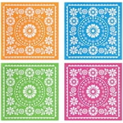 100Pcs Fiesta Mexican Paper Napkins Cinco de Mayo Disposable Party Napkins 6.5 x 6.5 Inch Fiestas Loteria Papel Picado Dinner Napkins for Mexico Carnival Birthday Party Supplies Decorations