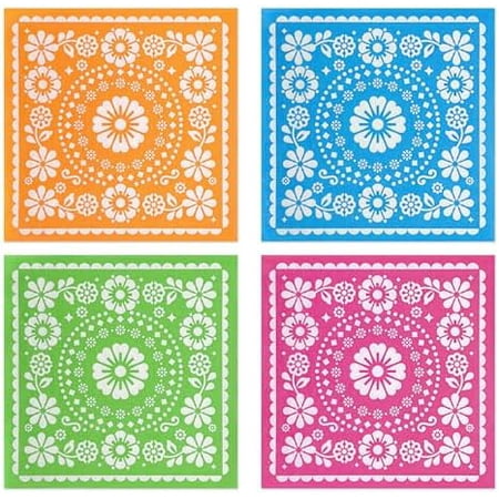 100Pcs Fiesta Mexican Paper Napkins Cinco de Mayo Disposable Party Napkins 6.5 x 6.5 Inch Fiestas Loteria Papel Picado Dinner Napkins for Mexico Carnival Birthday Party Supplies Decorations