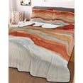 thumbnail image 3 of Quilts Twin Size Bedding Set, Burnt Orange Coastal Lightweight Quilted Comforter, Summer Beach Nautical Abstract Art Soft Reversible Bedspread Coverlet with Pillow Covers for All Season, 68" x 86", 3 of 7