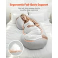 thumbnail image 3 of C-Shaped Pregnancy Pillow Full Body Maternity Support Pillow with Removable Cover, Ultra-Soft Jersey Cotton and Polyester Filling, Ergonomic Design for Sleeping, Nursing, and Relaxing, 3 of 11
