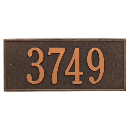 Personalized Hartford Rectangular Estate Wall 1-Line Address Plaque in Bronze