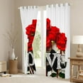 thumbnail image 3 of Castle Fairy Red Rose Black Out Curtains,Romantic Flowers Curtains Pack of 2 (42x63 Each), 3 of 6
