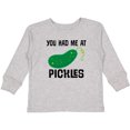 thumbnail image 3 of Inktastic You Had Me at Pickles Boys or Girls Long Sleeve Toddler T-Shirt, 3 of 5