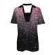 thumbnail image 4 of Tops Cortos para las Mujeres Blusas Impresas Manga Corta Turndown Collar Camiseta, Tops de Blusa para las Mujeres Casual, 4 of 4