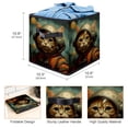thumbnail image 3 of Cat Retro Foldable Storage Baskets with Handle 10.8"x10.5"x10.6" Large Capacity - Storage Basket Toy Box, 3 of 6