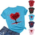 thumbnail image 1 of QIPOPIQ T-Shirts Graphiques à Imprimé Lettre pour Femmes Manches Courtes Hauts Décontractés d'Été T-Shirt en Liquidation, 1 of 4