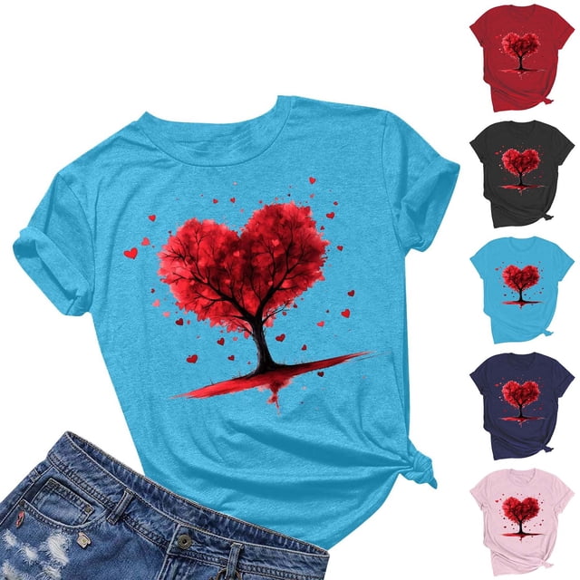 QIPOPIQ T-Shirts Graphiques à Imprimé Lettre pour Femmes Manches Courtes Hauts Décontractés d'Été T-Shirt en Liquidation