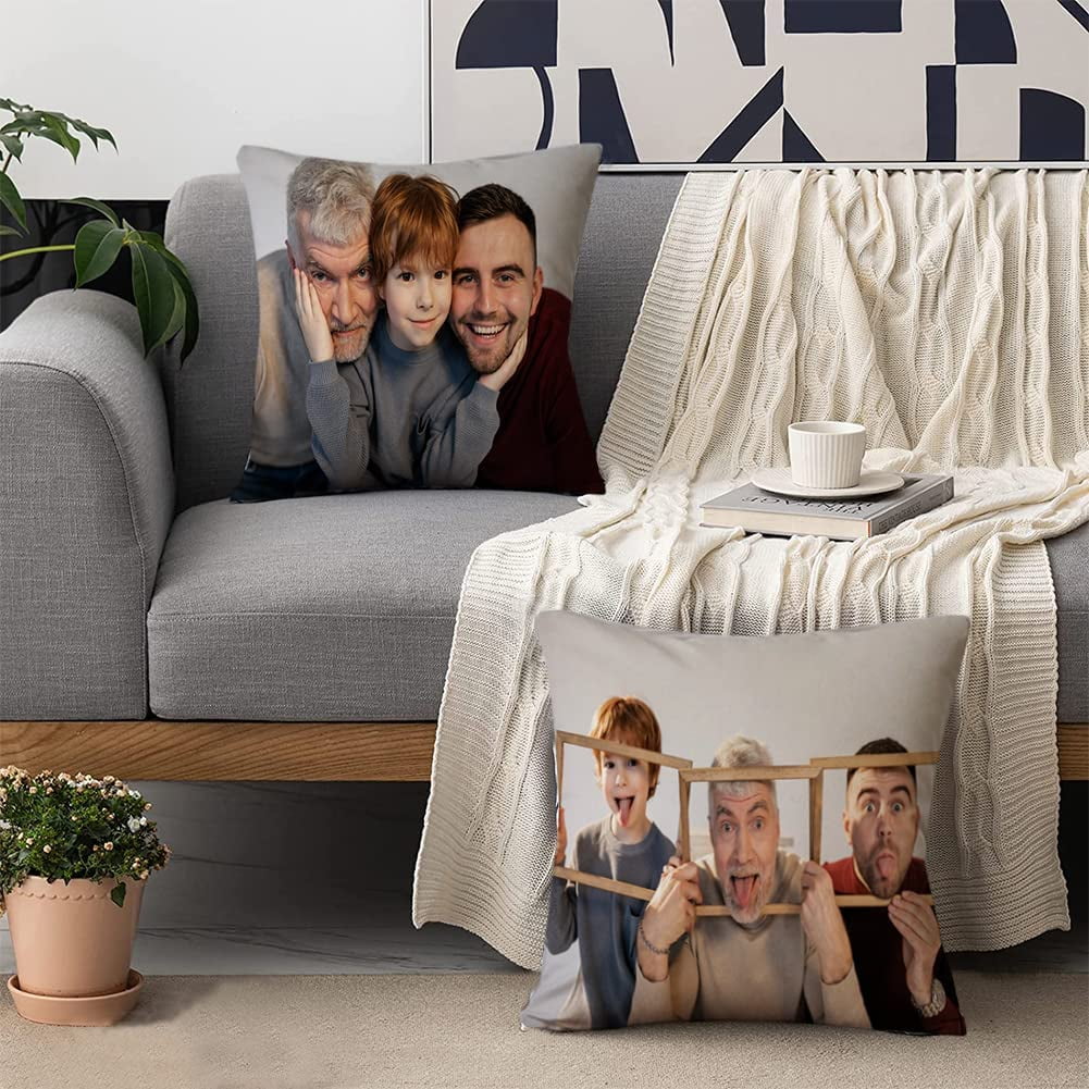 Custom Photo Pillow Cover 24x24 inch Personalized Customized Star Picture  Pillow Case K-pop Gift for Friend Cushion Cover for Sofa Bed