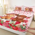 thumbnail image 3 of Castle Fairy Animal Highland Cow Bed Sheets,Romantic Floral Rose King Sheets, 3 of 7
