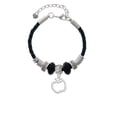 thumbnail image 2 of Delight Jewelry Silvertone Apple Outline Lil Sister Celtic Knot Leather Bead Bracelet, 7"+2" Extender, 2 of 4