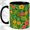 Black, variant on Tropical Pineapple Accent Mug, 11oz Ceramic Coffee Cup for Beach Fans