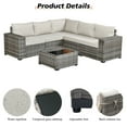 thumbnail image 3 of Ovios 6 Piece Outdoor Furniture All Weather Wicker Patio Conversation Sectional Sofa Set with Side Table for Garden Backyard, 3 of 7