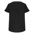thumbnail image 5 of UAMVSH Womens Linen Shirts Short Sleeve V Neck Button T Shirts Dressy Casual Business Work Blouses with Pocket Summer Outfits, 5 of 7