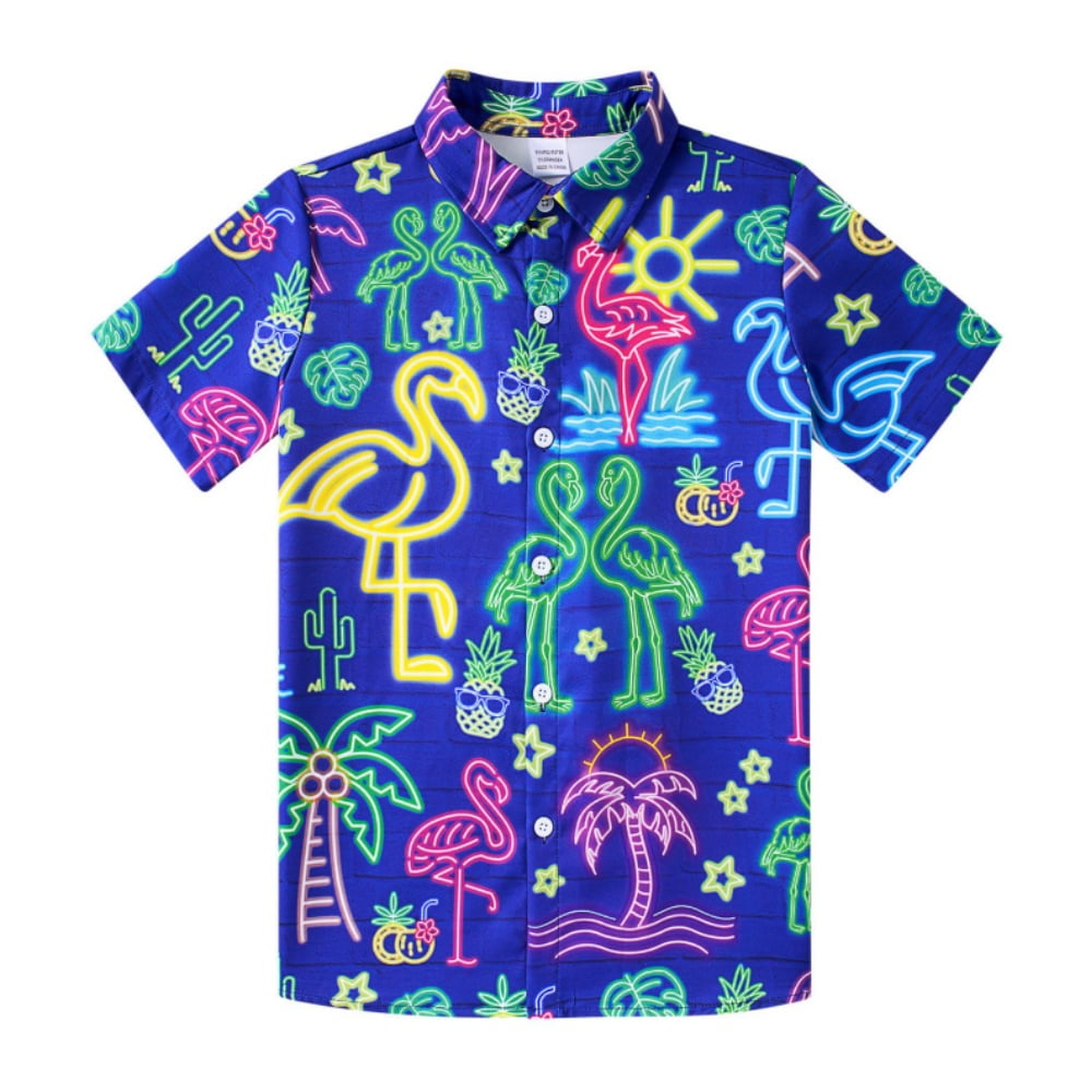 godzilla dress shirt Godzilla Boys Matching Family Hawaiian Button Down Dress Shirt