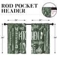 thumbnail image 4 of Olive Green Kitchen Curtains 36 Inch Length Modern Window Short Tier Curtains Over Sink Set of 2, White Doodle Abstract Art Small Kitchen Decor, 4 of 6