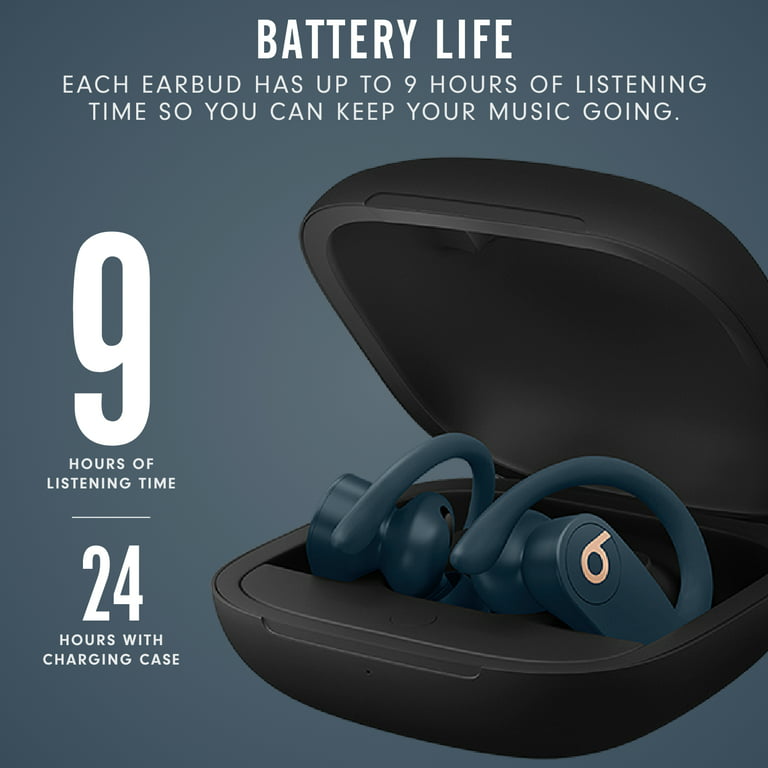 Beats by Dr. Dre Charging MY592LL/A Bluetooth True Earbuds Case, Navy, with Pro Wireless Powerbeats