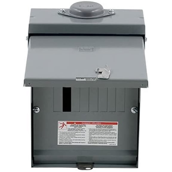 Square D by Schneider Electric QO612L100RBCP QO 100 Amp 6-Space 12-Circuit Outdoor Main Lugs Load Center with Cover