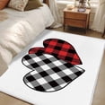 thumbnail image 4 of Valentine's Day Area Rugs 2.7'x5', Washable Small Throw Rugs for Kitchen Bedroom, Loves Red Plaid Romantic Minimalist Indoor Outdoor Rug Non-Slip Low Pile Carpet Runner Reversible Floor Mats, 4 of 8