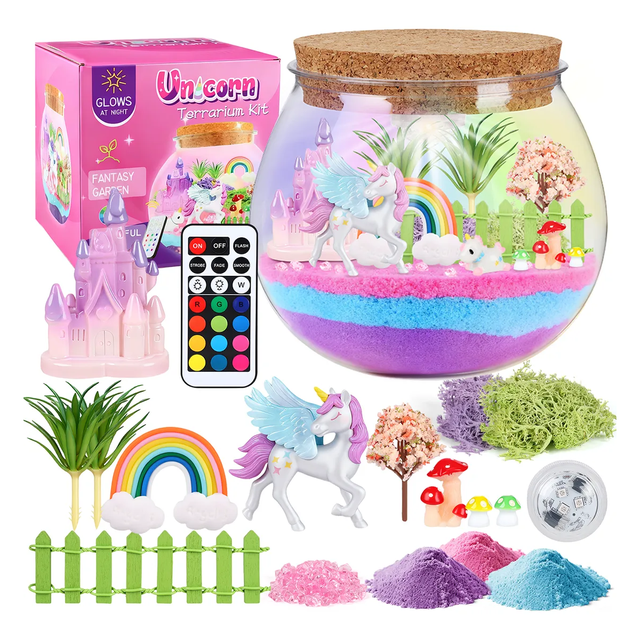 "Set De Arena Mágica Tricolor Con Botella De Los Deseo Luz Coral Belug Multicolor"
