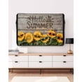 thumbnail image 3 of Outdoor TV Cover 40 to 43 Inch Weatherproof, Funny Summer Waterproof TV Screen Protector for Outside Decor with Zipper and Pocket 40"L x 25"H , Wood Grain Sunglasses Sunflower Gold Taupe, 3 of 7
