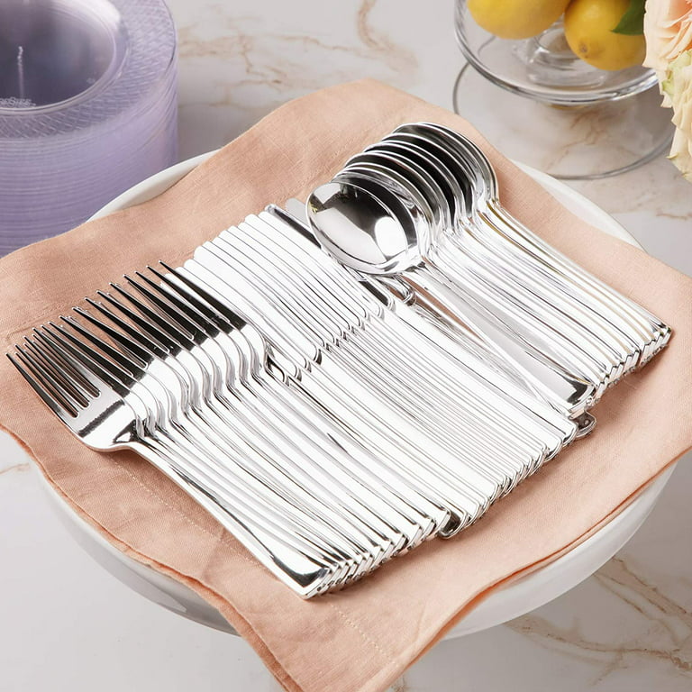  3X Heavy Duty Plastic Knives Individually Wrapped, Sturdy Like  Silverware, 100 Pack Black Disposable Plastic Knives Bulk, Packaged To-Go  Utensil Set, Perfect for Restaurant, Take Out and Catering. : Health 