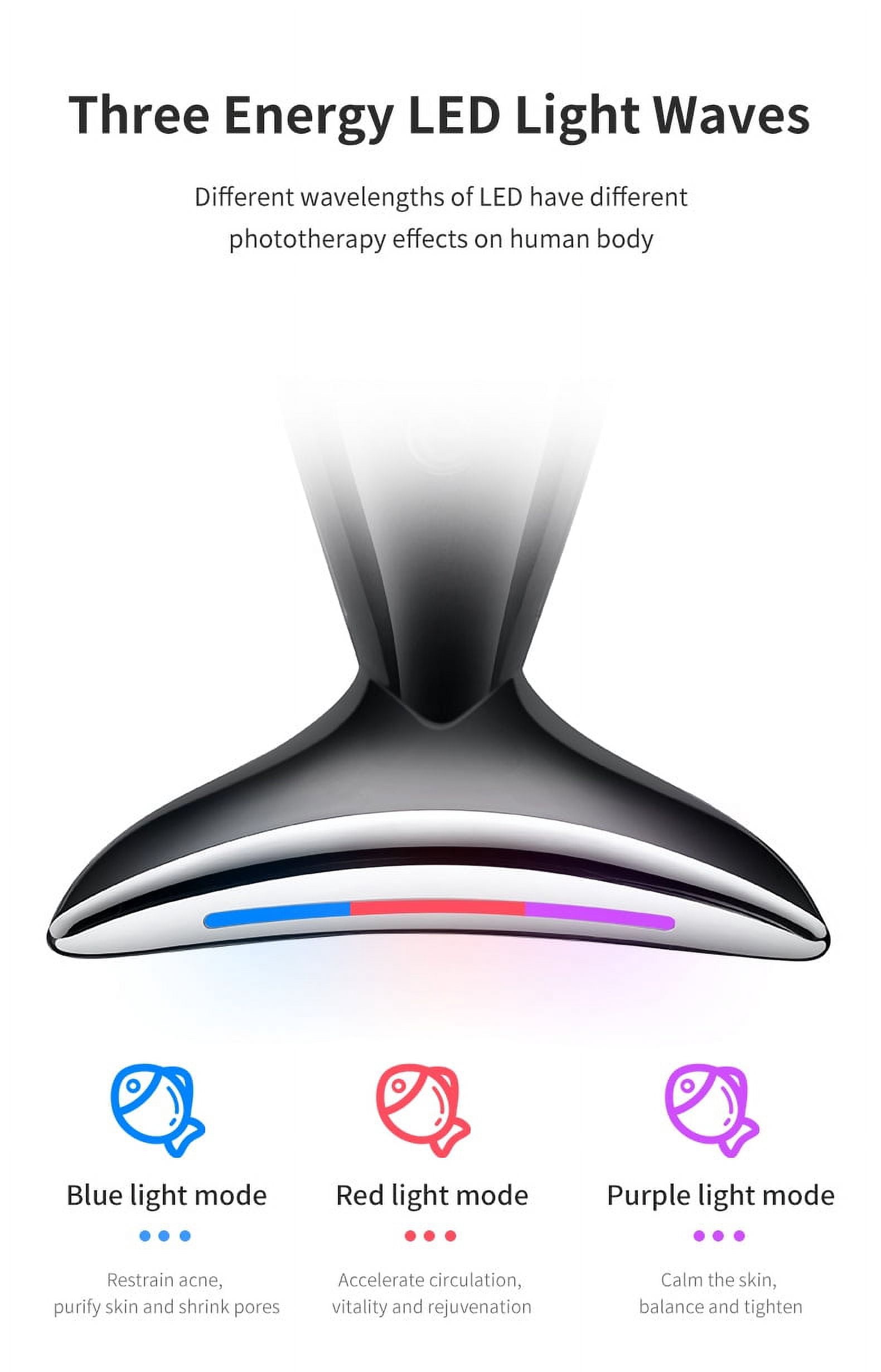 Face and Neck Massger for Skin Care Electric Face Neck Lifting Massager with 45℃ Heat & 3 Massage Modes for Wrinkles Facial Neck Massager（Black）
