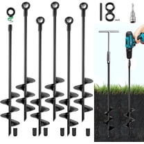 Fabulas Ground Anchors Screw in, 18 inch Heavy Duty Swing Set Ground Anchor Kit 6 Pack, Spiral Earth Anchors Trampoline Stakes for Dog Sheds Tent Carports Camping