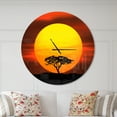 thumbnail image 2 of Designart 'Lonely Tree with Birds at Sunset ' Modern wall clock, 2 of 6