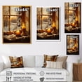 thumbnail image 4 of Designart "Winter Window View with Christmas Vibes II" Landscapes Canvas Wall Art - Traditional Yellow Winter Landscape Living Room Canvas Art, 4 of 6