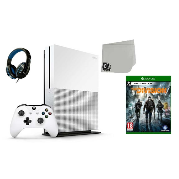 Pre-Owned Microsoft Xbox One S 500GB Gaming Console White with Tom Clancy's The Division BOLT AXTION Bundle Used