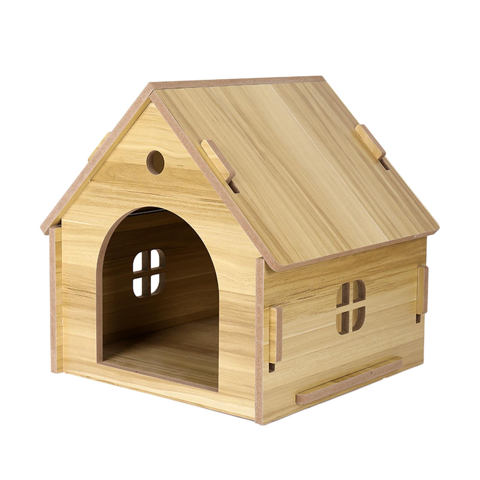 FITYLE Outdoor Cat House Puppy Cave Feral Cats Outside Shelter Ducks Small Dogs Wooden Sturdy Structure Rabbit Hutch Hideout Cat color
