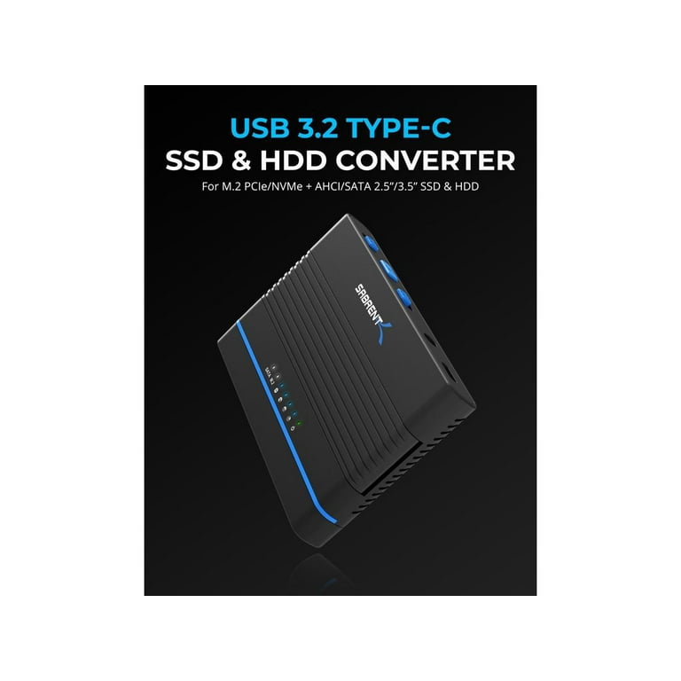 SABRENT USB 3.2 Type C M.2 PCIe NVMe + 2.5/3.5 Inch SSD & HDD Converter  [DS-UCMH]