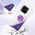 thumbnail image 2 of Glitter Clear Sparkly Bling Xiaomi Redmi 10C Case for Women, Flowing Liquid Quicksand Cover with Diamond Ring Holder Case for Xiaomi Redmi 10C  Purple, 2 of 14