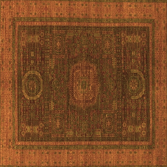 Ahgly Company Indoor Square Oriental Orange Modern Area Rugs, 3' Square