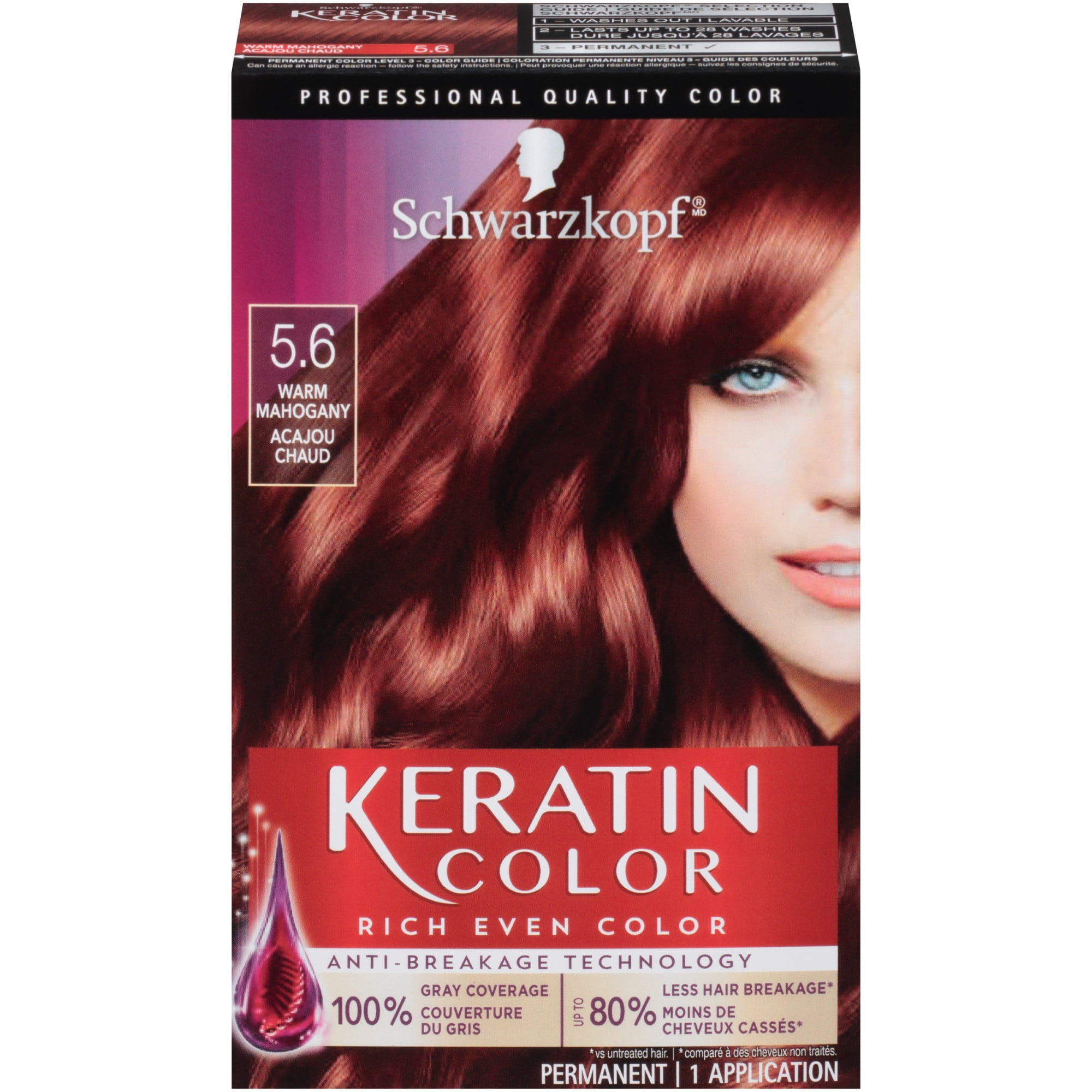 Schwarzkopf Keratin Color Permanent Hair Color Cream, 1.8 Ruby Noir -  Walmart.com