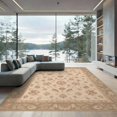 thumbnail image 2 of ODIKA 6'x9' Washable Area Rug Easy Care, Non-Shedding, Beige Olive Floral Elegance Symmetric Design Intricate Leaf and Blossom for Queen Size Bedroom Under Bed Master Suite, 2 of 7