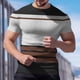 thumbnail image 1 of Ceisia Men's Summer Casual Slim Fit Crew Neck Short Sleeve T-Shirt Multi-Color Striped Waffle Knit Stretch Fabric Coffee S Gifts, 1 of 7