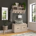 thumbnail image 2 of Woodland 40W Shoe Bench with Doors & Coat Rack in White Maple - Engineered Wood, 2 of 6