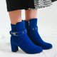 thumbnail image 2 of NECHOLOGY Botas Mujer Adulto Femenino Zapatos Botines mujer Botas de tacón grueso con cremallera lateral decorativa con hebilla de cinturón de ante sólido a la moda para mujer (Blue, 8), 2 of 7