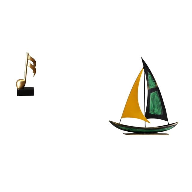 Figura de escritorio,Escultura de nota musical para escritorio,oficina,decoración del hogar,Figura de velero,Escultura de velero de hierro para decoración de oficina y hogar,Estatua de barco