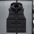 thumbnail image 3 of Otoño e Invierno Chaleco de algodón de talla grande para hombres sombrero suelto Chaleco de algodón color a juego casual chaleco de algodón impreso loug, 3 of 5