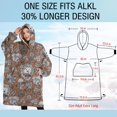 thumbnail image 4 of Oversized Wearable Blanket Hoodie,Cute Hedgehog Mushroom Leaves Pattern Sherpa Blanket Hoodie with Super Pockets,Super Warm Fuzzy Pullover for Women & Men, 4 of 6