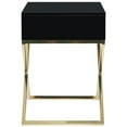 thumbnail image 4 of Posh Living Brianna 1-Drawer Nightstand with X-Metal Legs in Black/Gold, 4 of 9