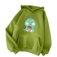 thumbnail image 1 of Gibobby Invierno y Navidad Sudaderas Mujer Las mujeres imprimieron Drawstring encapuchado suelto Casual Long - Manga Blouse Top Suatshirt （Verde， XL), 1 of 3