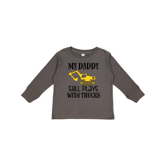 Inktastic Construction Daddy Still Plays with Trucks Boys or Girls Long Sleeve Toddler T-Shirt
