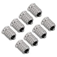thumbnail image 1 of Adaptador de zócalo de luz E14 a E12 Uxcell, convertidor de base de bombilla, conector de soporte de lámpara, tono plateado, paquete de 8, 1 of 4