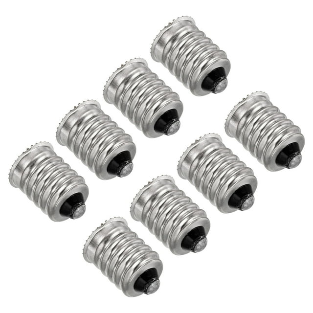 Adaptador de zócalo de luz E14 a E12 Uxcell, convertidor de base de bombilla, conector de soporte de lámpara, tono plateado, paquete de 8
